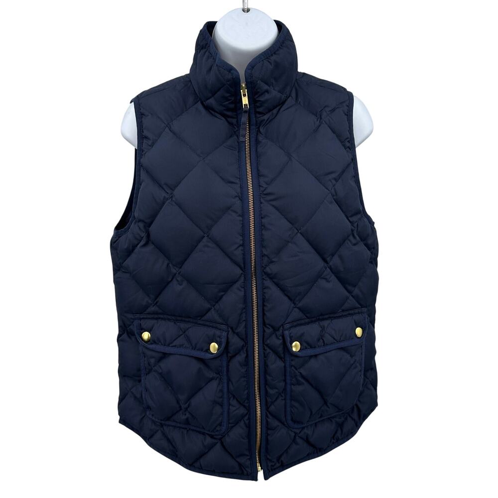 J.Crew Excursion Vest WMNS Navy Quilted Zip Puffer Heritage Preppy Classic